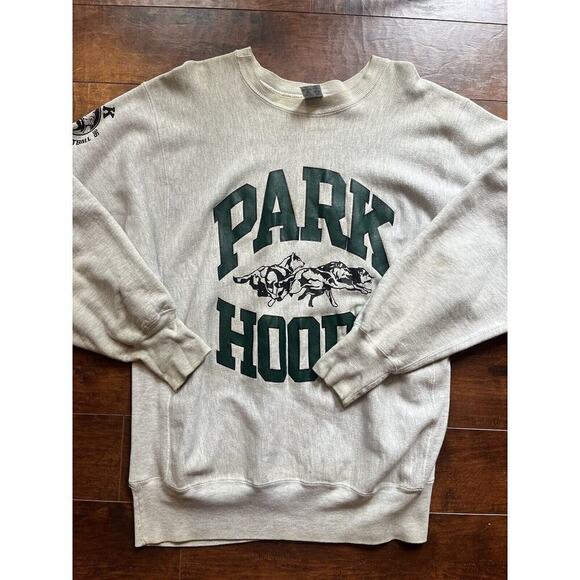 Vintage 90s Park Hoops Wolfpack Basketball Champion Reverse Weave Sweatshirt USA - Picture 1 of 12